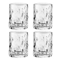 美厨水杯玻璃杯双层隔热耐高温树皮纹250ml4只装MCB3391