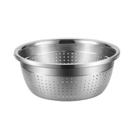 美厨沥水盆304不锈钢24cm米筛菜盆耐摔水果盆MCWA-170