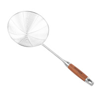 美厨漏勺304不锈钢18cm线漏捞勺加厚花梨木MCCU419