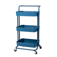 美厨置物架三层收纳储物架橱柜网篮可移动层架MCZW9555