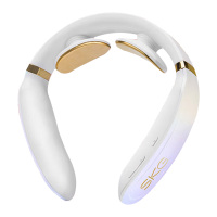 SKG颈椎按摩仪脖子热敷双脉冲仪智控轻巧便携晨曦白K61-X