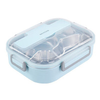 美厨饭盒304不锈钢1.6L加大加深5格饭盒配保温袋MCFT8819