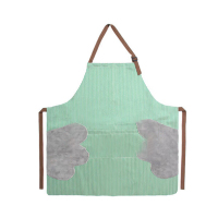 美厨围裙可擦手加厚布料防污防油防水家居围裙绿色MCPJ145