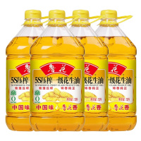 鲁花花生油物理压榨0反式脂肪酸特香纯正大桶粮油花生油5L*4桶