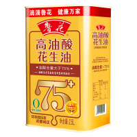 鲁花花生油物理压榨煎炒菜凉拌高油酸铁罐装花生油2.5L*1罐