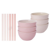 双立人碗筷套装12件套陶瓷碗抗菌筷子套装1021257+1021273