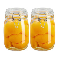 美厨密封罐玻璃储物瓶泡酒泡腊八蒜瓶1000ml*2瓶MCX1039