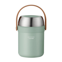 美厨保温桶2.3L真空304不锈钢保温饭盒薄荷绿MCTG2738