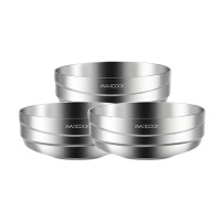 美厨汤碗304不锈钢20cm面碗双层隔热3件套MCWA4961