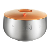 美厨碗12cm儿童小飞机带盖碗316不锈钢双层隔热MCWA8045