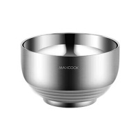 美厨碗304不锈钢13cm双层隔热餐具汤碗面碗MCWA601
