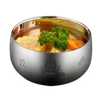 美厨碗316L不锈钢12cm双层隔热面碗可爱虎MCWA2471