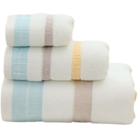 多喜爱毛巾套装活性印染全棉面料纯棉蓝色雅馨毛巾三件套