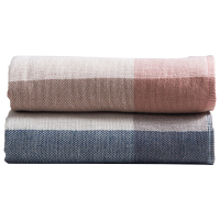 多喜爱毛巾套装结实耐用三色色织毛巾纯棉格调毛巾两件套