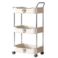 美厨置物架三层收纳储物架网篮拉篮手可移动MCZW9585