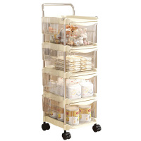 美厨置物架四层落地收纳储物置物架手推车可移动MCZW3841