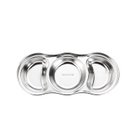 美厨调料碟304不锈钢3格调味碟餐具调料碟MCPJ2440