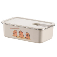 美厨保鲜盒1250ml长方形304不锈钢卡皮巴拉系列MCFT9577