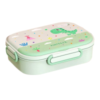 美厨饭盒1.6L五格学生饭盒可微波配餐具袋子绿色MCFT4108