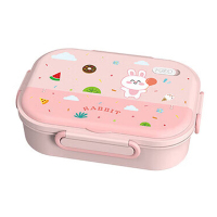 美厨饭盒1.6L四格学生饭盒可微波配餐具袋子粉MCFT4078