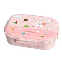 美厨饭盒1.6L五格学生饭盒可微波配餐具袋子粉MCFT4092