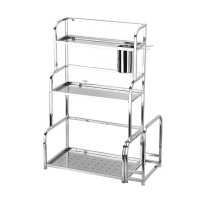 美厨置物架不锈钢三层刀架调料瓶砧板架层架筷子筒MC3035