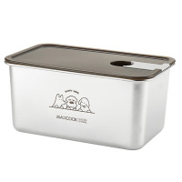 美厨储物盒2100ml带盖密封304不锈钢保鲜盒MCFT9539