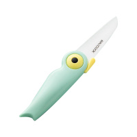 美厨水果刀陶瓷刀可折叠免磨瓜果辅食刀小鸟款绿色MCD2250