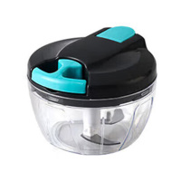 美厨捣碎机家用520ml手动绞肉机捣蒜器灰蓝色MCPJ7825