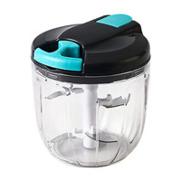 美厨捣碎机家用900ml手动绞肉机捣蒜器灰蓝色MCPJ7832