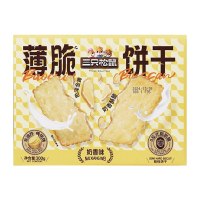 三只松鼠薄脆饼干即食奶香酥脆韧性饼干休闲零食300g*1袋