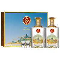 五粮液白酒江山礼国画双瓶装52度浓香型白酒500ml*2瓶