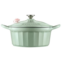 北鼎炖锅25cm家用铸铁锅汤锅焖炖锅珐琅锅CP551(颜色随机)