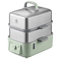 北鼎电蒸锅不锈钢家用大容量蒸锅炖蒸煮一体锅浅杉绿G5253