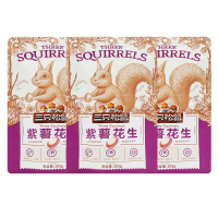 三只松鼠紫薯花生休闲零食小吃炒货香脆花生米仁205g*3袋