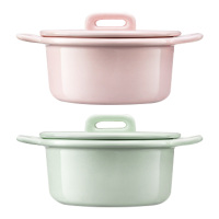 北鼎碗家用耐高温餐桌微波炉碗双耳陶瓷小盅CT1002(颜色随机)