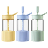 北鼎吸管玻璃杯550ml大容量杯子DG425(颜色随机)