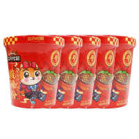 三只松鼠酸辣粉桶装冲泡方便速食休闲解馋小吃小面130g*5桶