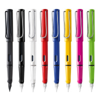 凌美钢笔F尖笔尖精钢镀铬三角形笔握Safari-狩猎者钢笔(颜色随机)