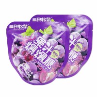 三只松鼠爆破果果葡萄味独立包装儿童糖果休闲小零食40g*2袋