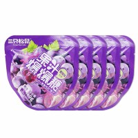 三只松鼠爆破果果葡萄味独立包装儿童糖果休闲小零食40g*5袋