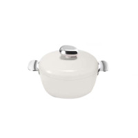 温仑山汤锅24cn持久耐用不粘耐磨鹅卵石汤锅天使白VE006