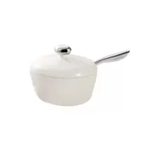 温仑山奶锅20cm耐磨锅底鹅卵石不粘奶锅白玉兰VE007
