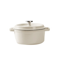 温仑山珐琅锅24cm大容量耐刮耐磨潘朵拉珐琅锅白色VE033