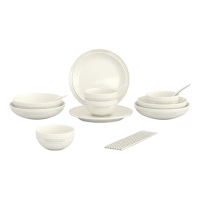 温仑山餐具十八件套耐热耐冷餐具套装渐变白A-VC-1ECT01