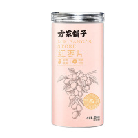 方家铺子红枣片无核红枣片免洗即食红枣圈脆片瓶装200g