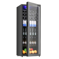 奥克斯冰吧206L立式冰柜家用冷藏柜SC-208A288DS