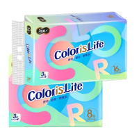 洁柔抽纸缤纷软抽纸巾无香餐巾纸面巾纸100抽24包OR210