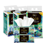 洁柔抽纸艺术油画系列加厚可湿水纸巾80抽14包BR128-04