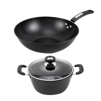 张小泉两件套手感自然舒适锦厨系列精铁锅具两件套C35270100